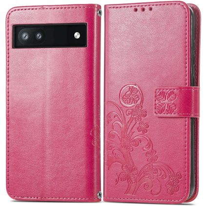Mobigear Clover Google Pixel 6a Klapphülle Portemonnaie - Magenta