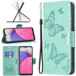 Mobigear Butterfly Samsung Galaxy A33 Klapphülle Portemonnaie - Türkis