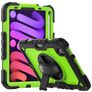 Mobigear SureGrip Xtreme iPad Mini 6 (2021) Hülle Kunststoff,Silikon Backcover + Stifthalter + Schulterträger + Ständer - Schwarz / Grün