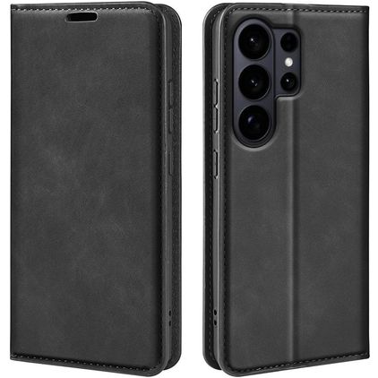 Mobigear Retro Slim Samsung Galaxy S26 Ultra Hülle Klapphülle Geldbörse - Schwarz