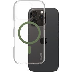 CARE by PanzerGlass Flagship iPhone 16 Pro MagSafe Hülle Hardcase Backcover - Transparent / Grün