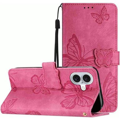 Mobigear Butterfly iPhone 17 Klapphülle Portemonnaie - Rot