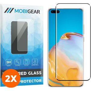Mobigear Premium Huawei P40 Pro Panzerglas Gehärtetes Glas Displayschutz - Hüllenfreundlich - Schwarz (2er Pack)