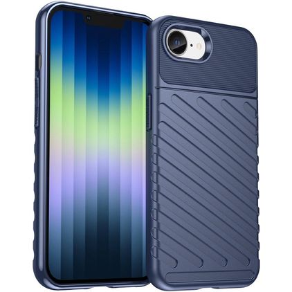 Mobigear Groove iPhone 16e Hülle Flexibles TPU Backcover - Blau