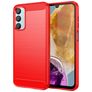 Mobigear Brushed Slim Samsung Galaxy M15 Hülle Flexibles TPU Backcover - Rot