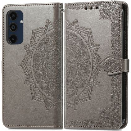 Mobigear Mandala Samsung Galaxy A16 Hülle Klapphülle Geldbörse - Grau