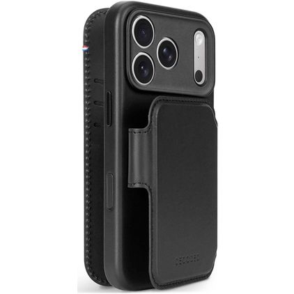 Decoded Detachable Wallet iPhone 18 Pro Max MagSafe Hülle Echtes Leder Abnehmbare 2in1 Klapphülle Geldbörse - Schwarz