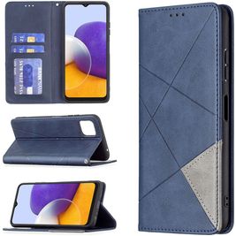 Mobigear Rhombus Slim Samsung Galaxy A22 5G Hülle Klapphülle - Blau