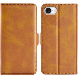Mobigear Slim Magnet iPhone 17e Hülle Klapphülle Geldbörse - Cognac