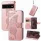 Mobigear Butterfly Google Pixel 7 Pro Hülle Klapphülle Geldbörse - Roségold