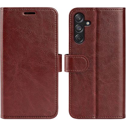 Mobigear Basic Samsung Galaxy M55 Hülle Klapphülle Geldbörse - Braun