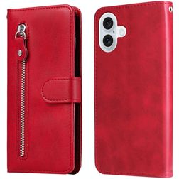 Mobigear Zipper iPhone 17 Klapphülle Portemonnaie - Rot