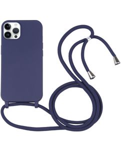 Mobigear Lanyard iPhone 16 Pro Silikon Handykette - Dunkelblau