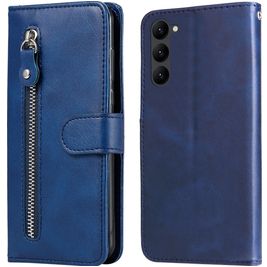 Mobigear Zipper Samsung Galaxy S23 Hülle Klapphülle Geldbörse - Blau Mobigear Zipper Samsung Galaxy S23 Hülle Klapphülle Geldbörse - Blau