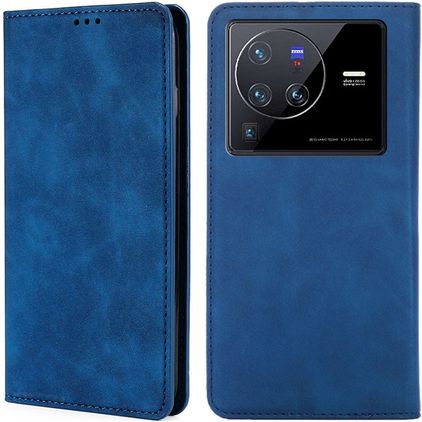 Mobigear Retro Slim Vivo X80 Pro Hülle Klapphülle Geldbörse - Blau
