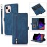 Mobigear Zipper iPhone 14 Hülle Klapphülle Geldbörse - Blau