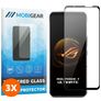 Mobigear Premium ASUS ROG Phone 7 Panzerglas Gehärtetes Glas Displayschutz - Hüllenfreundlich - Schwarz (3er Pack)