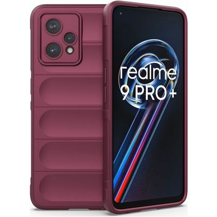 Mobigear Bumpy Realme 9 Pro Plus Hülle Flexibles TPU Backcover - Weinrot