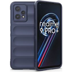 Mobigear Bumpy Realme 9 Pro Plus Hülle Flexibles TPU Backcover - Dunkelblau
