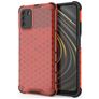 Mobigear Honeycomb POCO M3 Hülle Hardcase Backcover Stoßfest - Rot