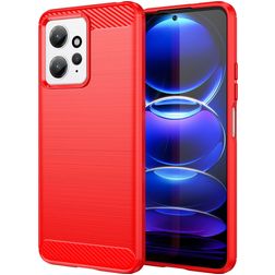 Mobigear Brushed Xiaomi Redmi Note 12 Hülle Flexibles TPU Backcover - Rot