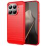 Mobigear Brushed Slim Xiaomi 15T Pro Hülle Flexibles TPU Backcover - Rot