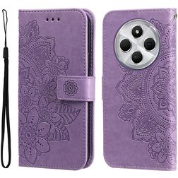 Mobigear Flowers Xiaomi Redmi 14C Hülle Klapphülle Geldbörse - Lila