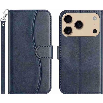 Mobigear S Line iPhone 17 Pro Hülle Klapphülle Geldbörse - Marineblau