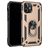 Mobigear Armor Ring iPhone 12 Hülle Hardcase Backcover Stoßfest mit Ringhalter - Gold