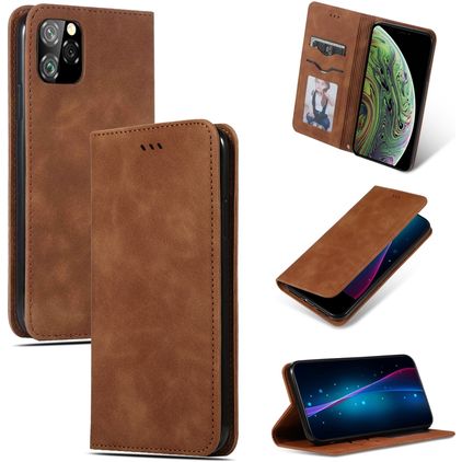 Mobigear Retro Slim iPhone 11 Pro Max Hülle Klapphülle - Braun