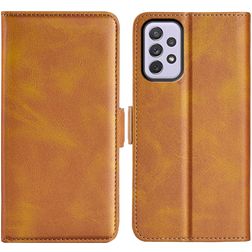 Mobigear Slim Magnet Samsung Galaxy A73 Hülle Klapphülle Geldbörse - Cognac