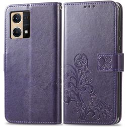 Mobigear Clover OPPO Reno 7 4G Hülle Klapphülle Geldbörse - Lila