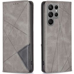 Mobigear Rhombus Slim Samsung Galaxy S24 Ultra Klapphülle - Grau