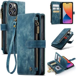 Caseme C30 iPhone 14 Pro Max Hülle Klapphülle Geldbörse - Blau