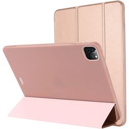 Mobigear Tri-Fold Gel iPad Pro 12.9 Zoll (2022) Hülle TPU,Kunstleder Klapphülle - Roségold