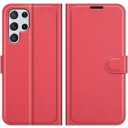Mobigear Classic Samsung Galaxy S22 Ultra Hülle Klapphülle Geldbörse - Rot