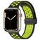 Mobigear Sport Plus Mag Silikon Apple Watch Armband Magnetverschluss - 42/41/40/38 mm - Schwarz / Grün