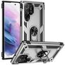Mobigear Armor Ring Samsung Galaxy S23 Ultra Hülle Hardcase Backcover Stoßfest mit Ringhalter - Silber