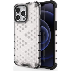 Mobigear Honeycomb iPhone 14 Pro Max Hardcase Backcover Shockproof - Weiß