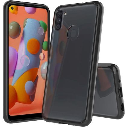 Mobigear Crystal Samsung Galaxy A11 Hardcase Backcover - Schwarz / Transparent