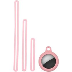 Mobigear Lanyard Apple AirTag Hülle Flexibles Silikon - Pink