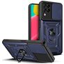 Mobigear Armor Ring Cam Slide Samsung Galaxy M53 Hülle Hardcase Backcover Stoßfest mit Ringhalter - Blau