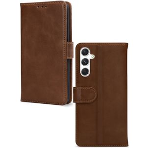 Mobilize Wallet Samsung Galaxy A34 Hülle Echtes Leder Klapphülle Geldbörse - Braun