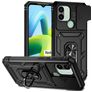 Mobigear Armor Ring Cam Slide Xiaomi Redmi A1 4G Hülle Hardcase Backcover Stoßfest mit Ringhalter und Kamera Slider - Schwarz