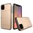 Mobigear Card iPhone 11 Hülle Hardcase Backcover Stoßfest mit Kartenhalter - Gold