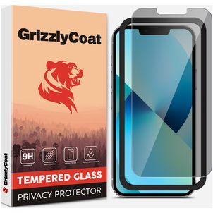 GrizzlyCoat Easy Fit AntiSpy iPhone 13 Pro Panzerglas Gehärtetes Glas Displayschutz Privacy - Hüllenfreundlich + Applikator
