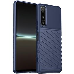 Mobigear Groove Sony Xperia 5 IV Hülle Flexibles TPU Backcover - Blau