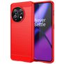 Mobigear Brushed OnePlus 11 Hülle Flexibles TPU Backcover - Rot