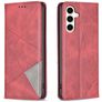 Mobigear Rhombus Slim Samsung Galaxy S23 FE Hülle Klapphülle - Rot