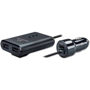 Mobilize Triple USB Auto Ladegerät 1.5 Meter 12W 2.4A - Schwarz